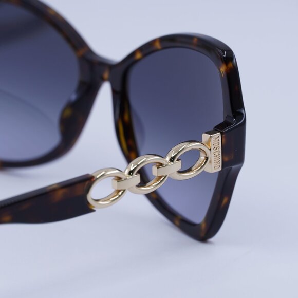 Moschino MOS099/S 0086 9O Sunglasses Havana Butterfly Frame, Grey Lenses main image 11